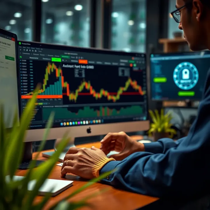User accessing Expert Option trading platform on desktop with enhanced security measures