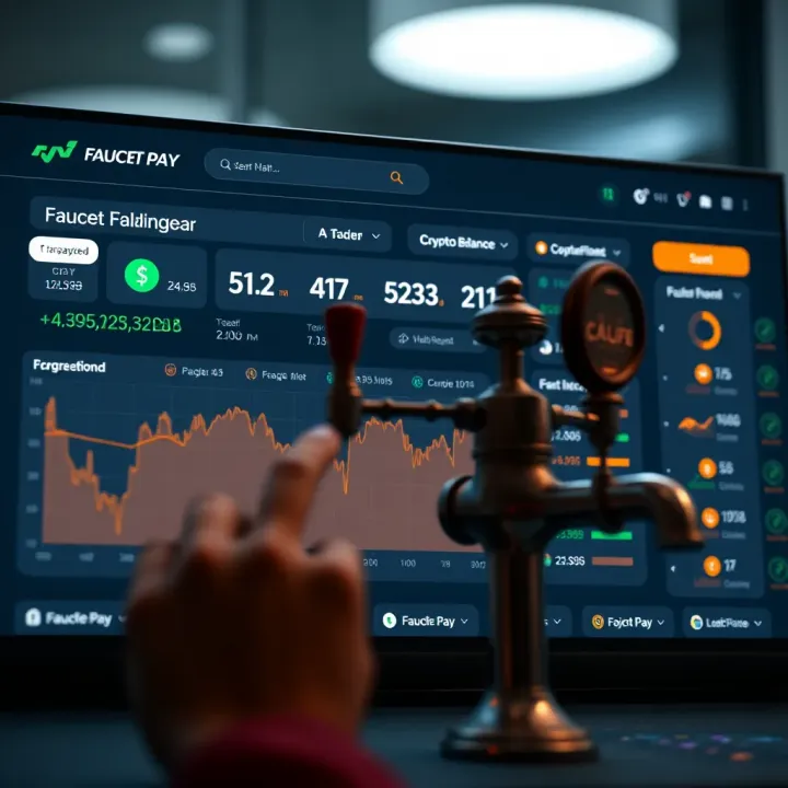 Faucet Pay User Dashboard with Crypto Balance and Transactions Dashboard overview showing cryptocurrency balance and transaction history on Faucet Pay platform