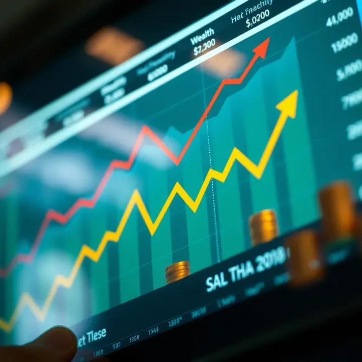 Financial growth chart illustrating wealth accumulation over time
