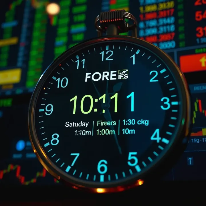 Clock displaying West Africa Time alongside forex market opening and closing times