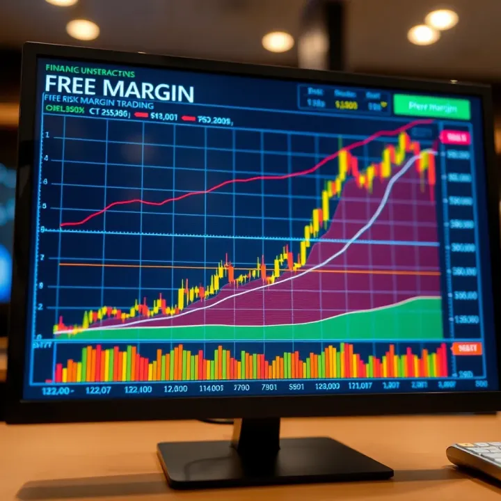 Chart showing how free margin changes with open trades and its impact on risk management