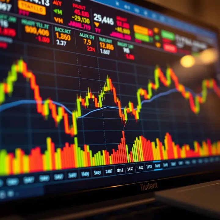 Chart showing technical indicators and market analysis tools for gold trading