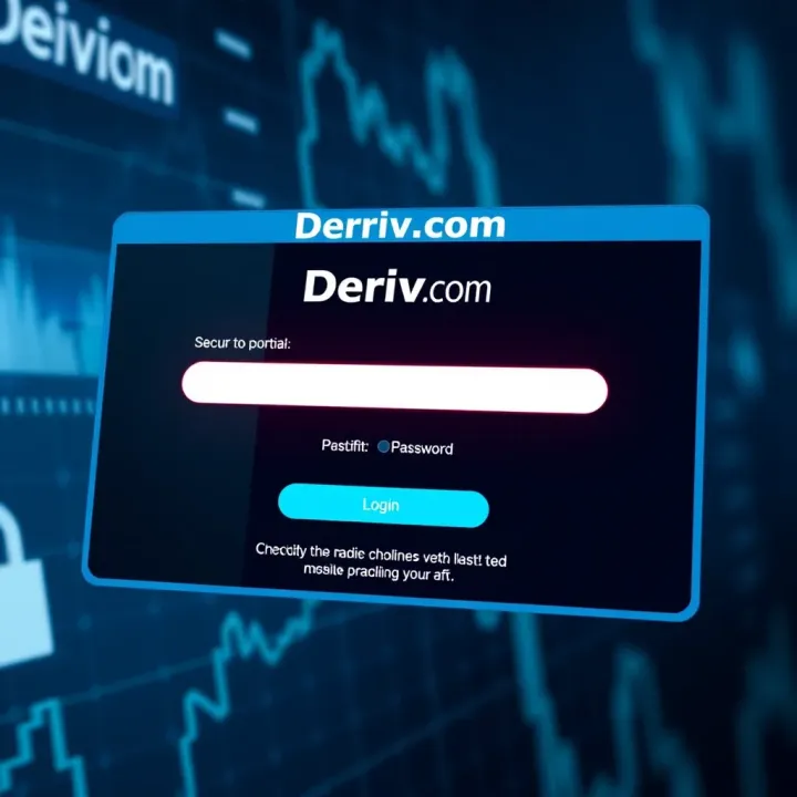 Secure login interface of Deriv.com portal with focus on password input and verification options