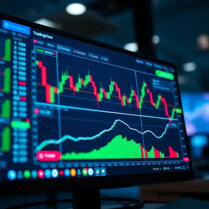 TradingView chart interface showing market trends and indicators integrated with Deriv platform