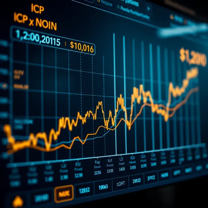 Graph illustrating the upward and downward trends of ICP coin price over time