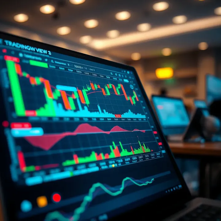 TradingView interface displaying custom technical indicators integrated with Deriv platform
