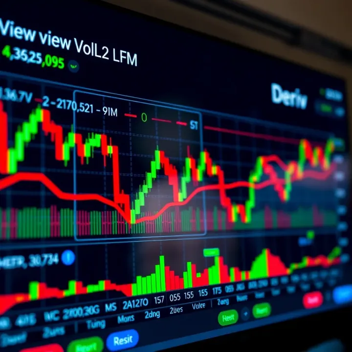 Interactive TradingView chart displaying various forex market indicators on Deriv platform interface