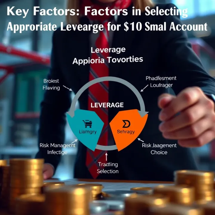Key Factors in Selecting Appropriate Leverage for Small Trading Accounts Diagram showing factors influencing leverage choice including risk management and broker selection