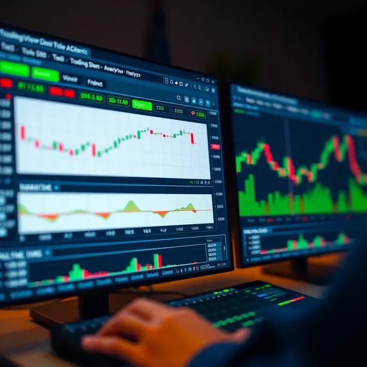 Utilizing Analysis Tools and Customization in TradingView Charts TradingView.com interface showing analysis tools and customization options on trading charts