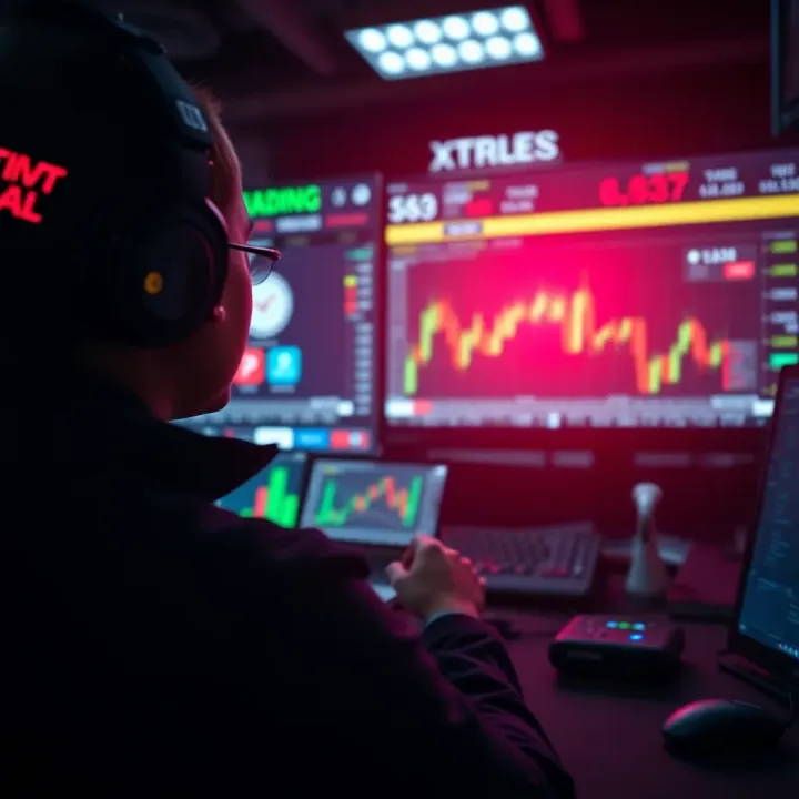 Visual representation of online trading risks and safety measures in digital investment environments