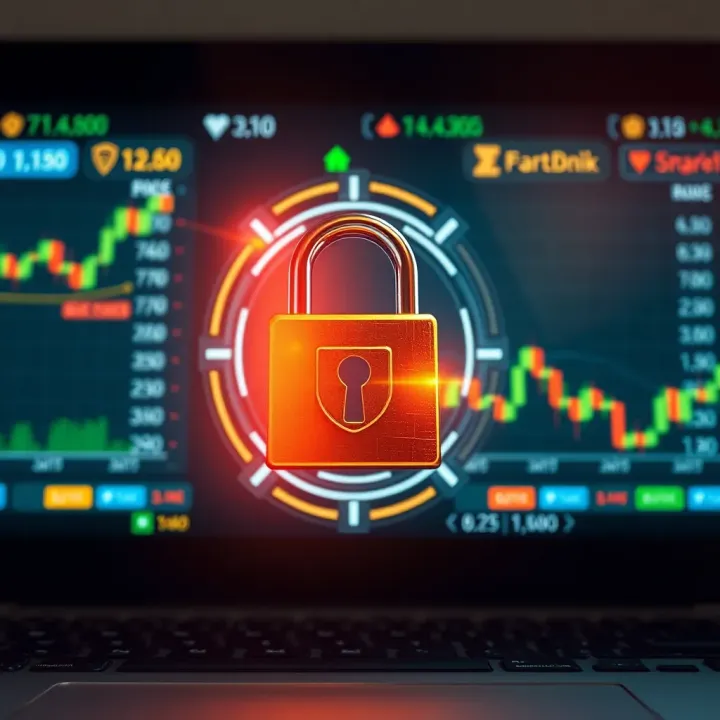 Secure digital lock symbolizing safety and encryption in online financial trading