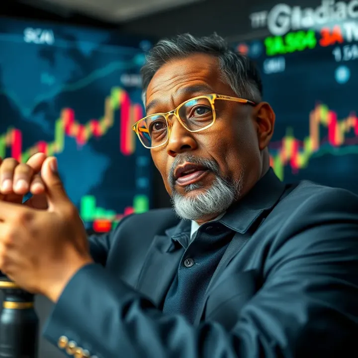 Raoul Pal discussing investment strategies with global market charts in background