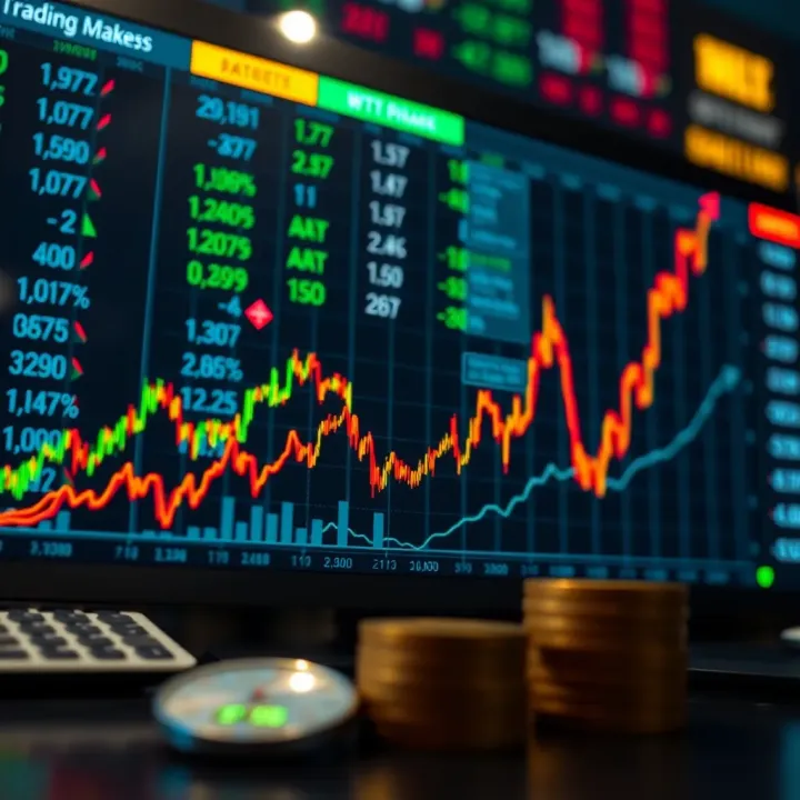 Graph depicting financial growth and trading success through market analysis