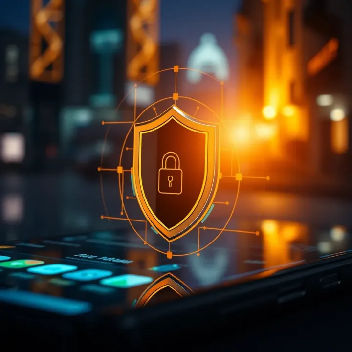 Securing Pocket Account Against Local Internet Threats Graphic showing digital shield protecting data on mobile device
