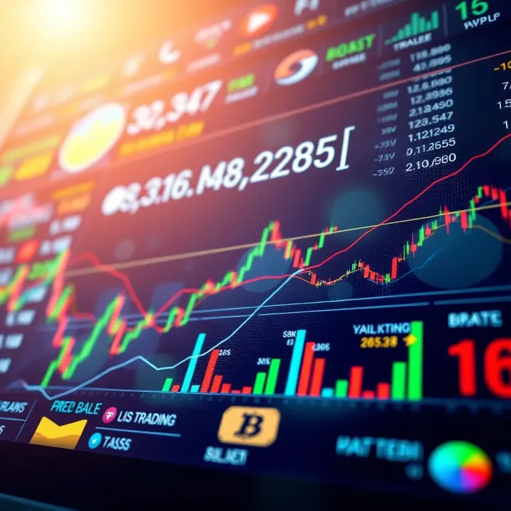 Illustration of diverse financial markets including commodities, forex, and cryptocurrencies