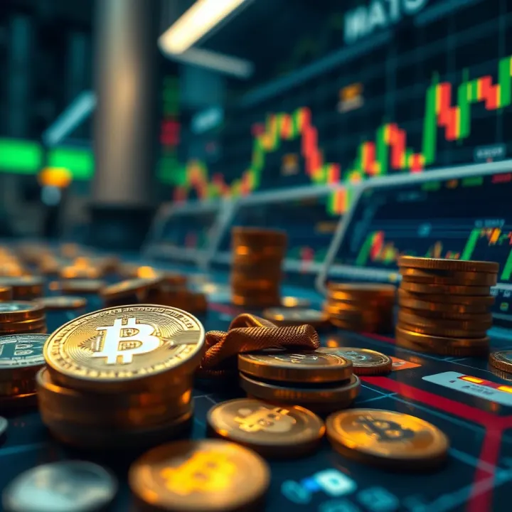 Visual representation of cryptocurrency trading strategies and digital assets
