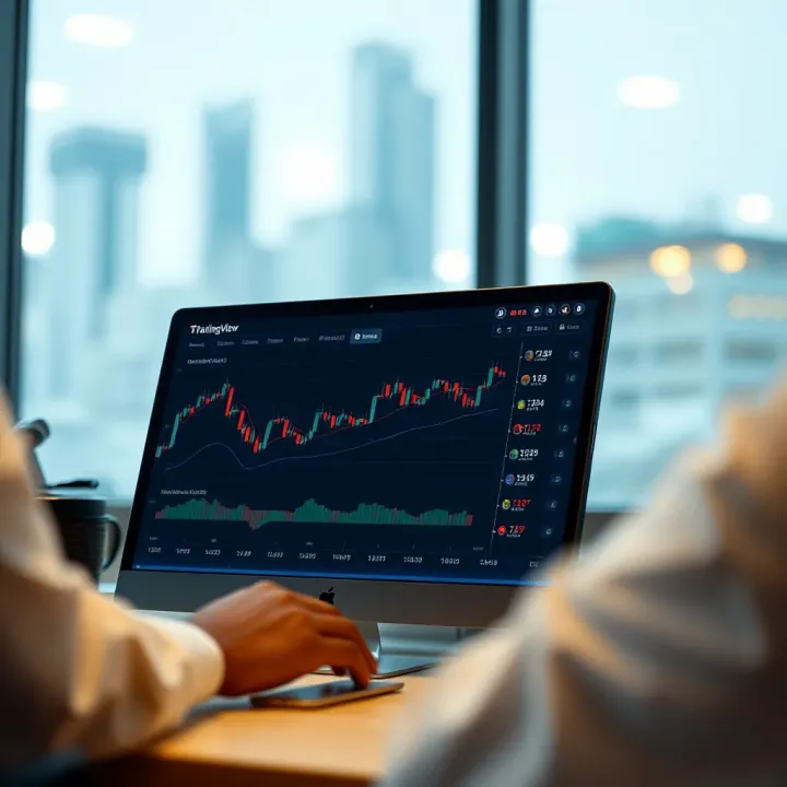TradingView platform showing broker integration and social networking features