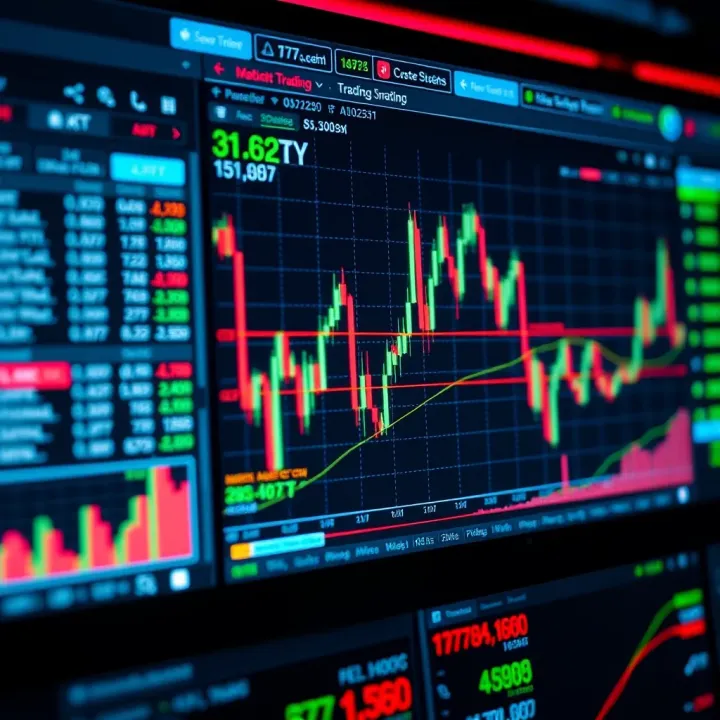 Automated Trading Algorithms Analyzing Market Data Chart displaying automated trading algorithms dynamically analyzing market data