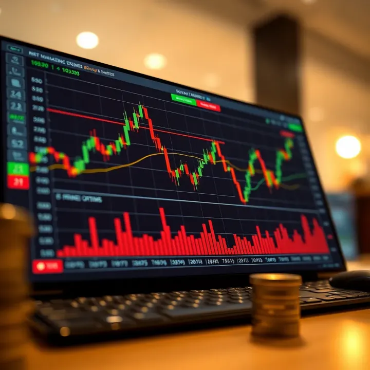Conceptual chart illustrating risk management and investment strategies in binary options