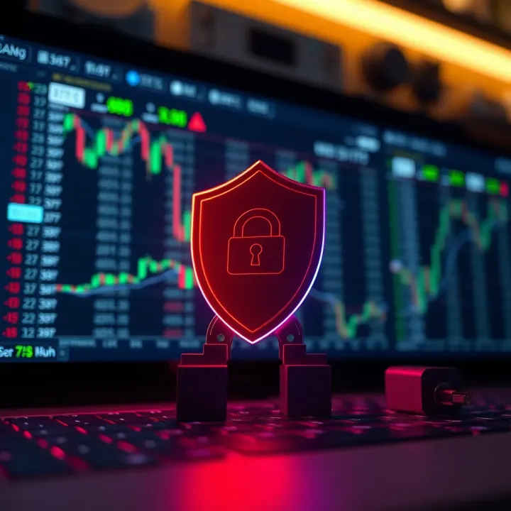 Illustration of cybersecurity shield protecting a digital account against unauthorized access