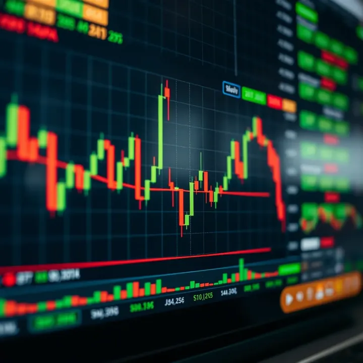 TradingView chart displaying candlestick patterns and technical indicators used in binary options analysis