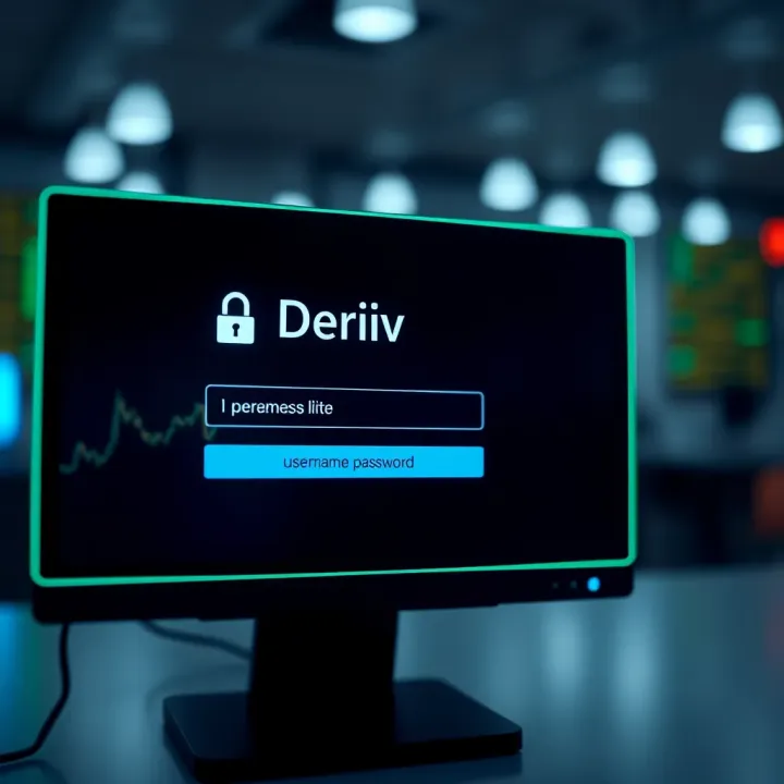 Secure login interface of Deriv platform showing username and password fields