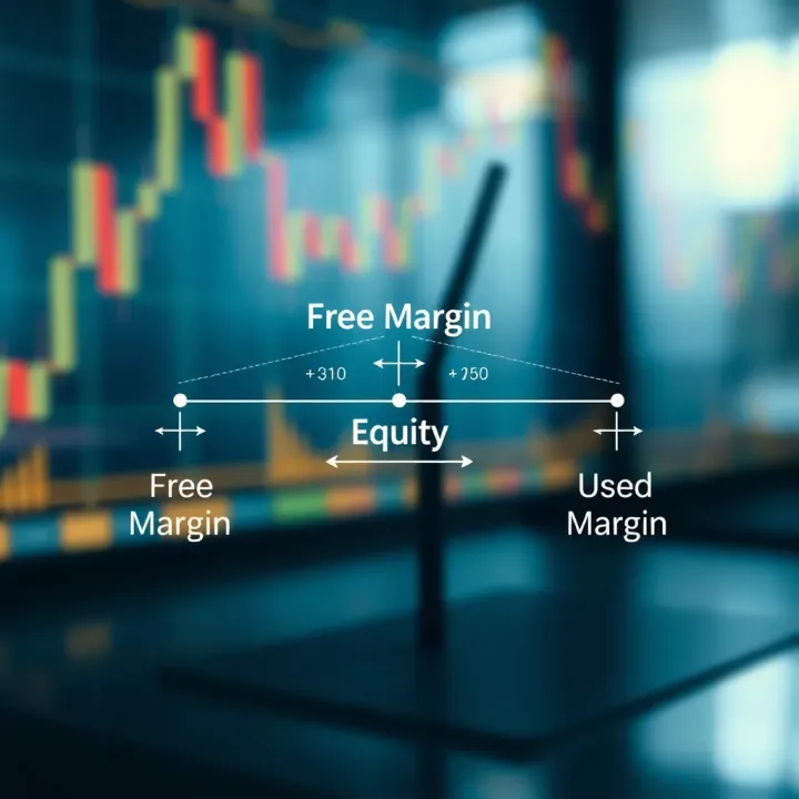 Diagram illustrating the relationship between free margin, equity, and used margin in forex trading
