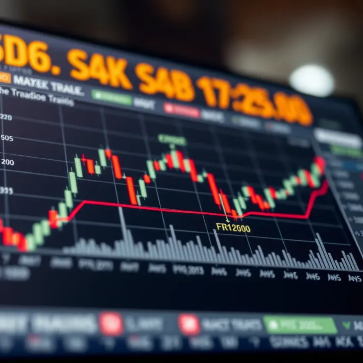 Graph illustrating market trends with highlighted points of strategic investment decisions