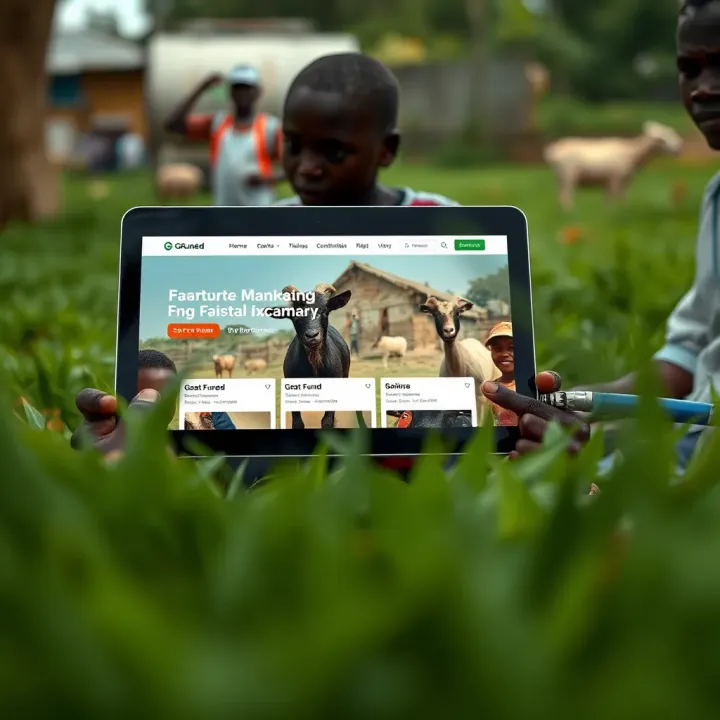 Digital fundraising platform interface showing community contributions in Nigeria
