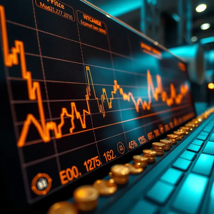 Graph showing trends and fluctuations in gold prices influenced by economic indicators and geopolitical events