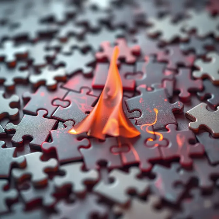 Illustration of interconnected puzzle pieces representing complex societal challenges