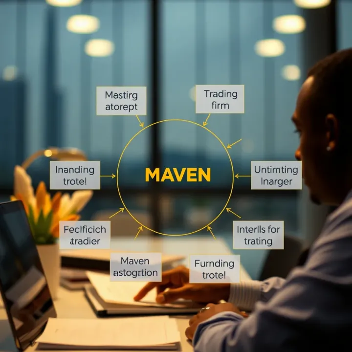 Diagram illustrating Maven Prop Firm trading model and funding approach for Nigerian traders