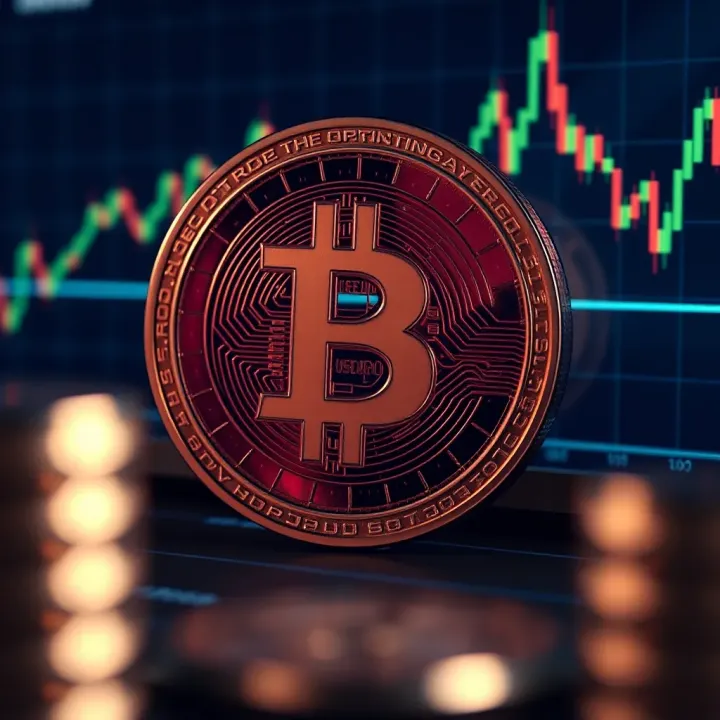 Digital representation of Pi Network cryptocurrency symbol with data analytics graphics