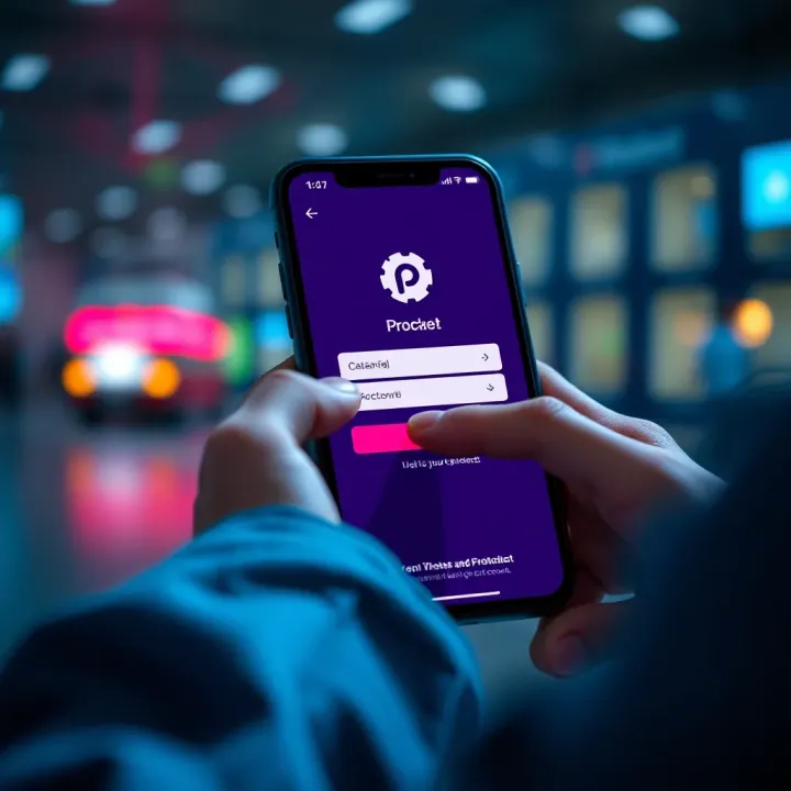 User entering login credentials into Pocket app on smartphone