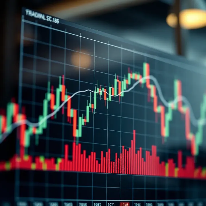 Graph showing sharp upward and downward price movements on a financial chart
