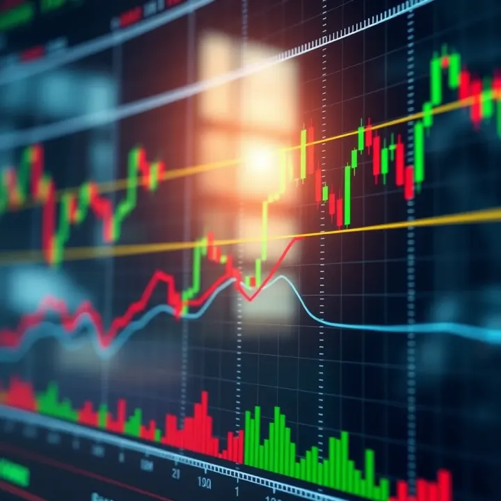 Key Trading Patterns and Price Movements Visualized Graph showing key trading patterns with price movements and trend lines
