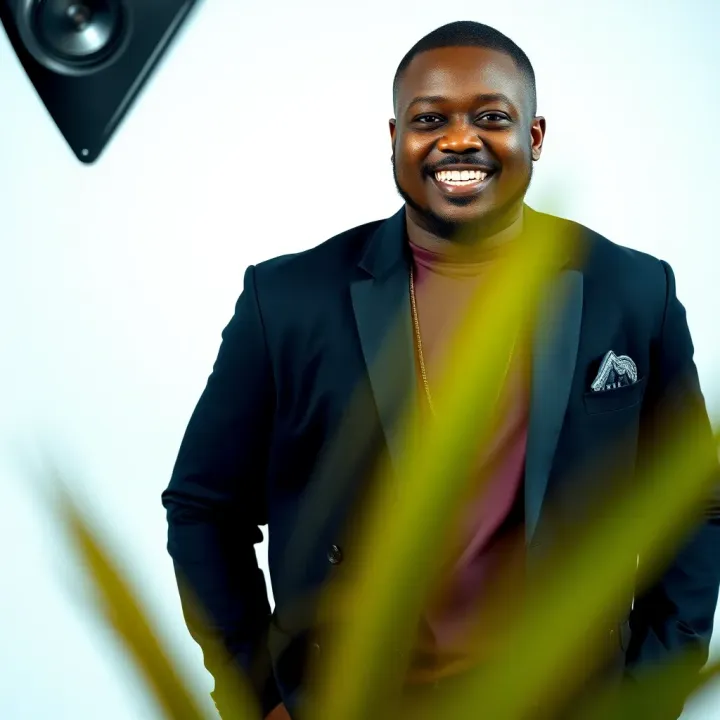Uche Paragon: A Visionary in Nigerian Entertainment Portrait of Uche Paragon smiling confidently against a studio backdrop