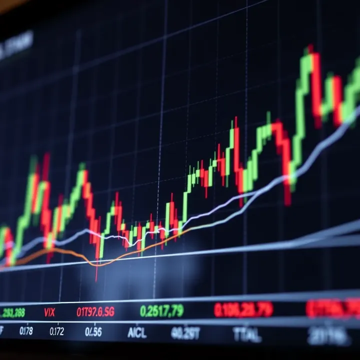 Graph depicting volatility index fluctuations in a trading chart