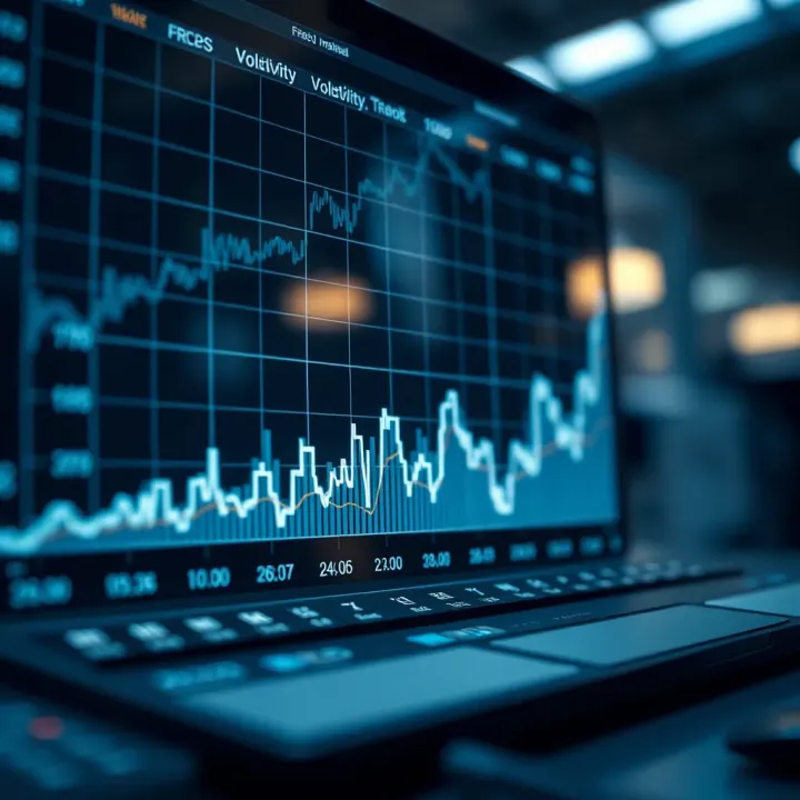 Graph showing fluctuating financial market volatility over time