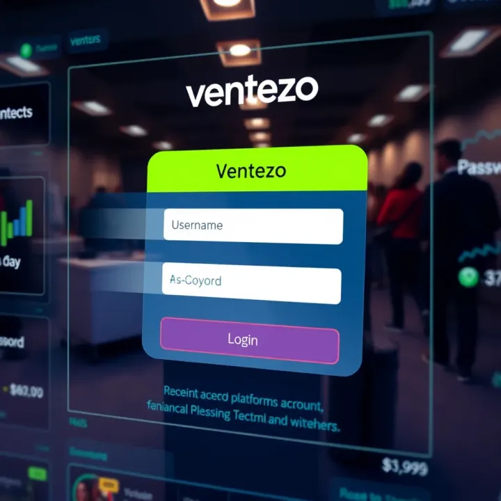 Secure login interface of Ventezo platform displaying username and password fields