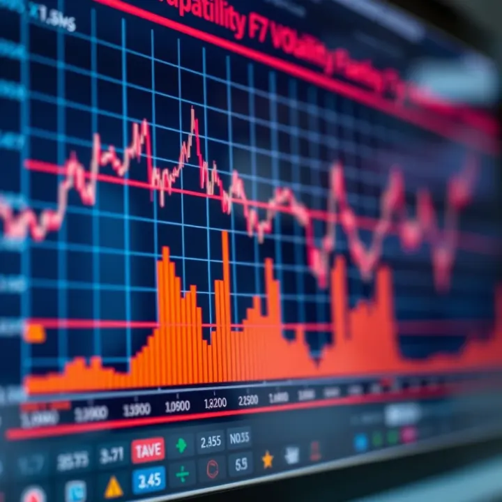 Line chart showing fluctuations in financial market volatility over time