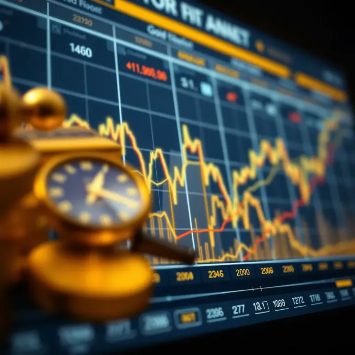 Graph illustrating economic factors and market sentiment impacting gold value
